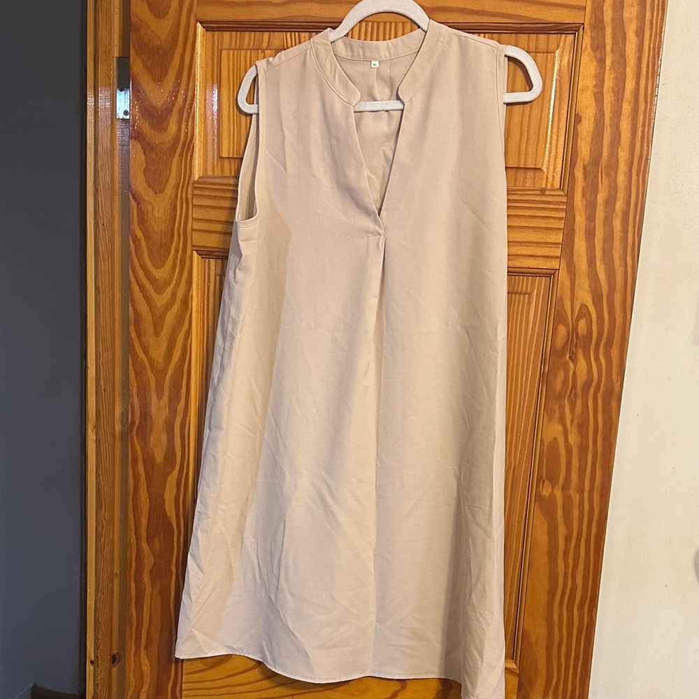 Sleeveless Beige Dress
